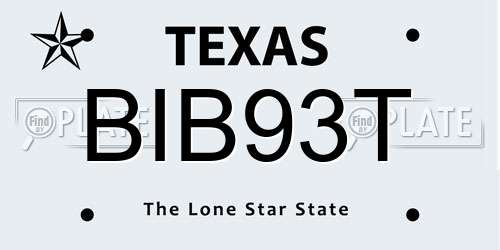 BIB93T Texas License Plate