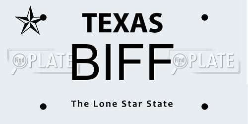 BIFF Texas License Plate