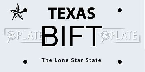 BIFT Texas License Plate