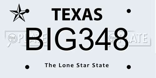 BIG348 Texas License Plate