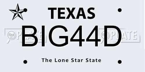 BIG44D Texas License Plate