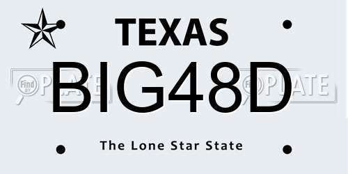 BIG48D Texas License Plate