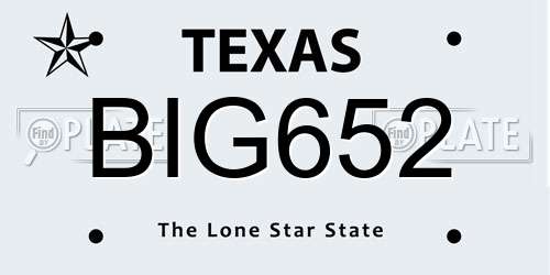 BIG652 Texas License Plate