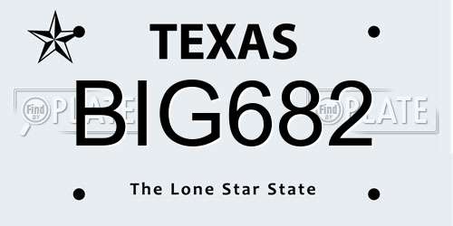 BIG682 Texas License Plate