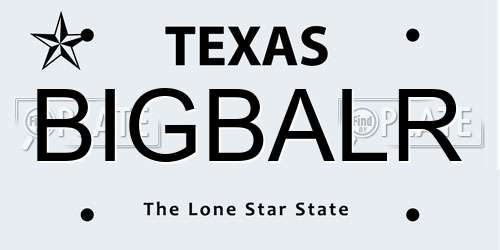 BIGBALR Texas License Plate