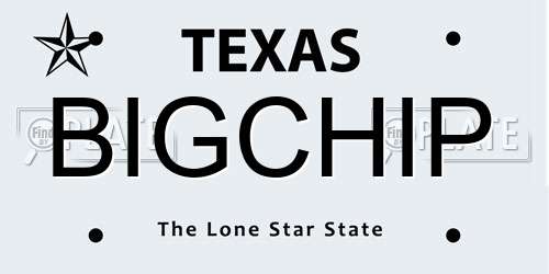 BIGCHIP Texas License Plate