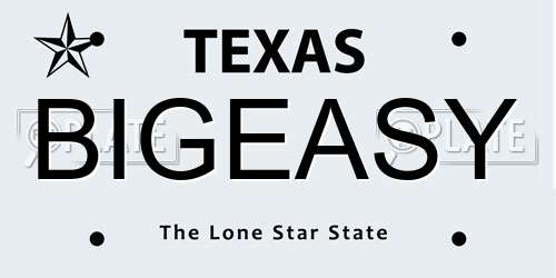 BIGEASY Texas License Plate