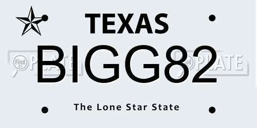 BIGG82 Texas License Plate