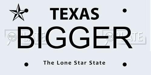 BIGGER Texas License Plate