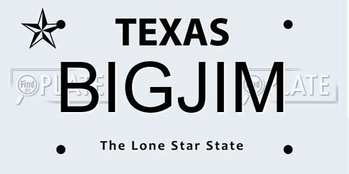 BIGJIM Texas License Plate