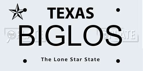 BIGLOS Texas License Plate