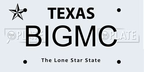 BIGMC Texas License Plate