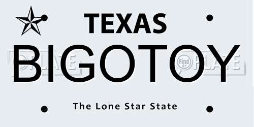 BIGOTOY Texas License Plate
