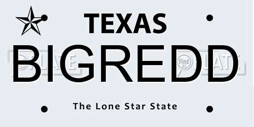 BIGREDD Texas License Plate