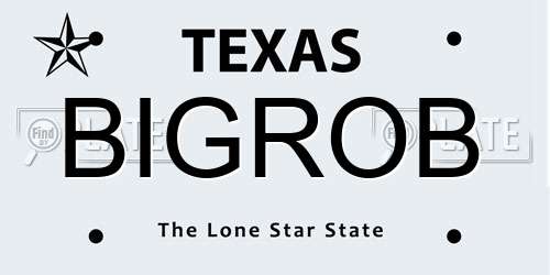 BIGROB Texas License Plate