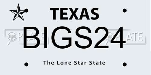 BIGS24 Texas License Plate