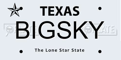 BIGSKY Texas License Plate