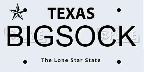 BIGSOCK Texas License Plate