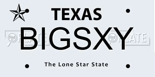 BIGSXY Texas License Plate