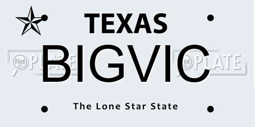 BIGVIC Texas License Plate