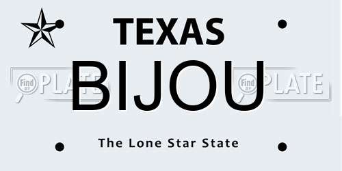 BIJOU Texas License Plate