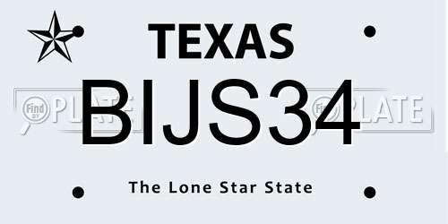BIJS34 Texas License Plate