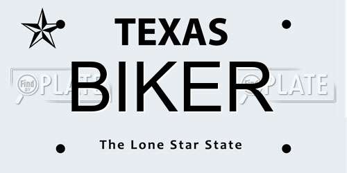 BIKER Texas License Plate