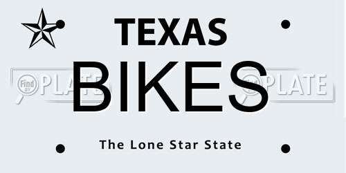 BIKES Texas License Plate