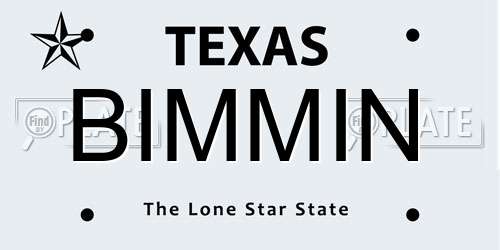 BIMMIN Texas License Plate
