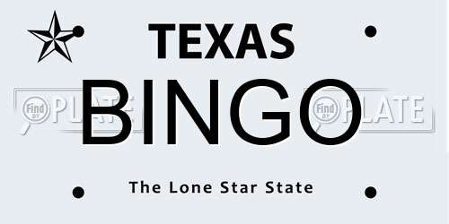 BINGO Texas License Plate