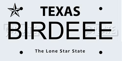 BIRDEEE Texas License Plate