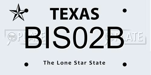 BIS02B Texas License Plate