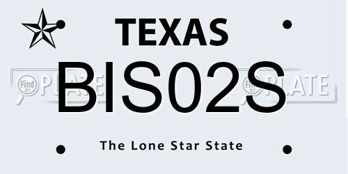 BIS02S Texas License Plate