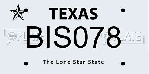 BIS078 Texas License Plate