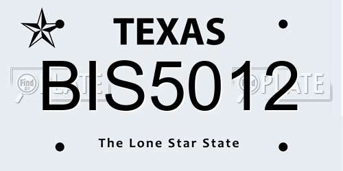BIS5012 Texas License Plate