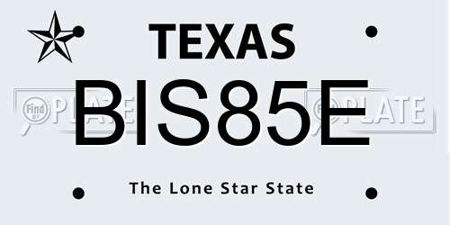 BIS85E Texas License Plate