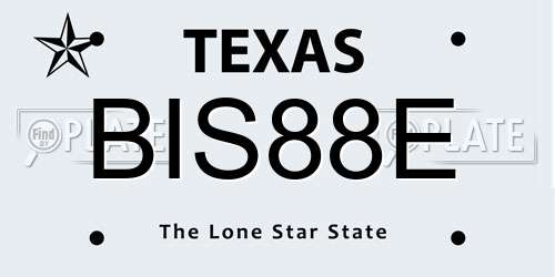 BIS88E Texas License Plate