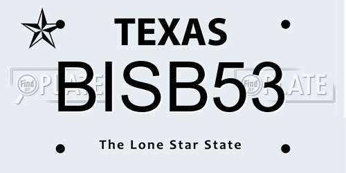 BISB53 Texas License Plate