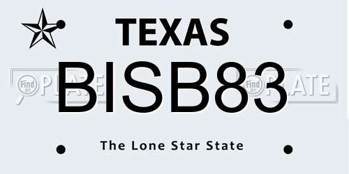 BISB83 Texas License Plate