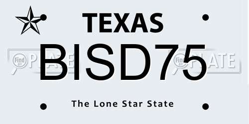 BISD75 Texas License Plate