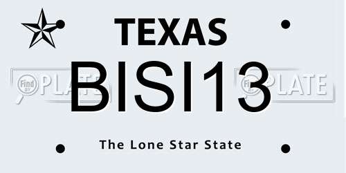 BISI13 Texas License Plate