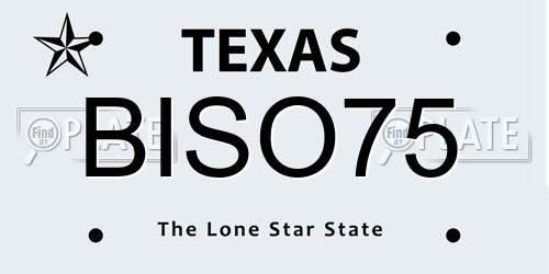 BISO75 Texas License Plate