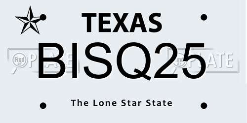 BISQ25 Texas License Plate