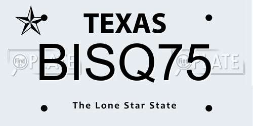 BISQ75 Texas License Plate