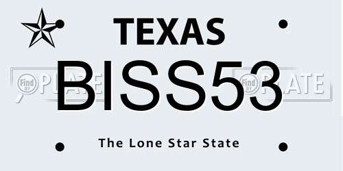 BISS53 Texas License Plate