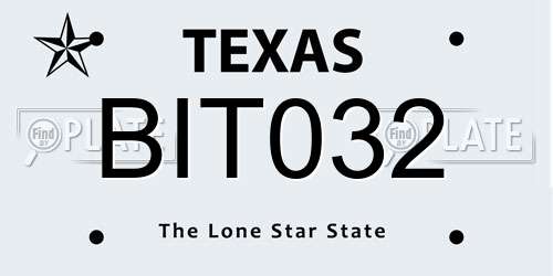 BIT032 Texas License Plate