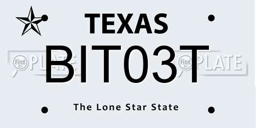 BIT03T Texas License Plate