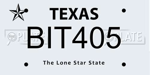 BIT405 Texas License Plate