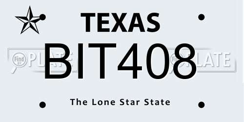 BIT408 Texas License Plate