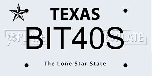 BIT40S Texas License Plate